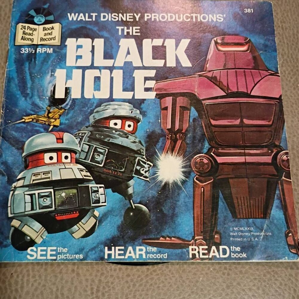 Walt Disney Children's Read-Along Book and Record of The Black Hole 1979 Classic